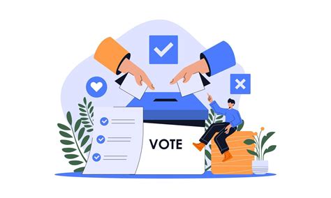 Voting in a referendum .